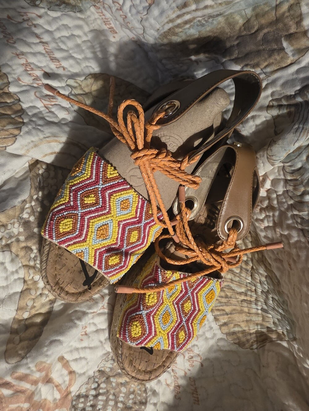 Sam Edelman Neerer Beaded espadrille sandals SIZE 8